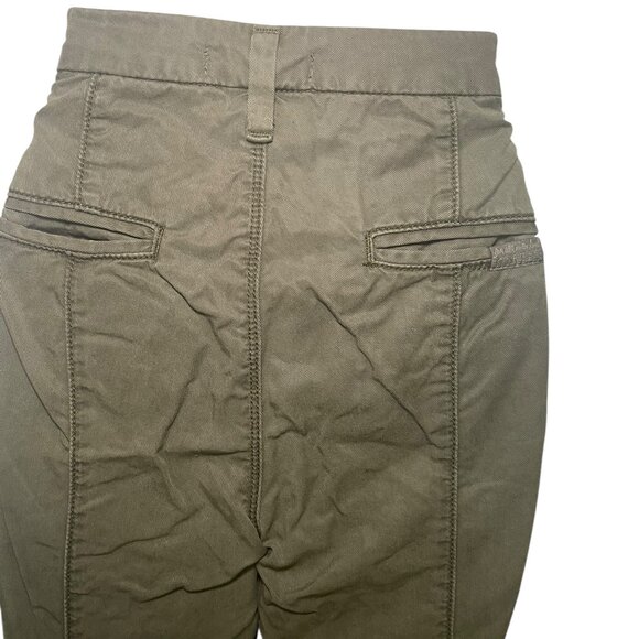 7 For All Mankind Olive Green Zipper Capri Pants - Picture 6 of 8